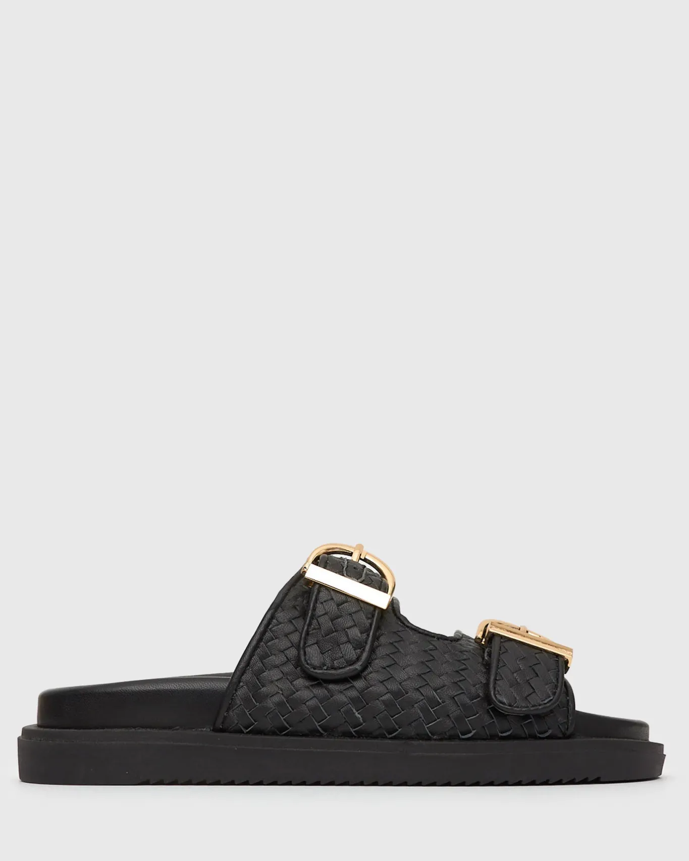 Women Betts Slides|Footbeds^ASTAR Leather Woven Strap Footbed Slides