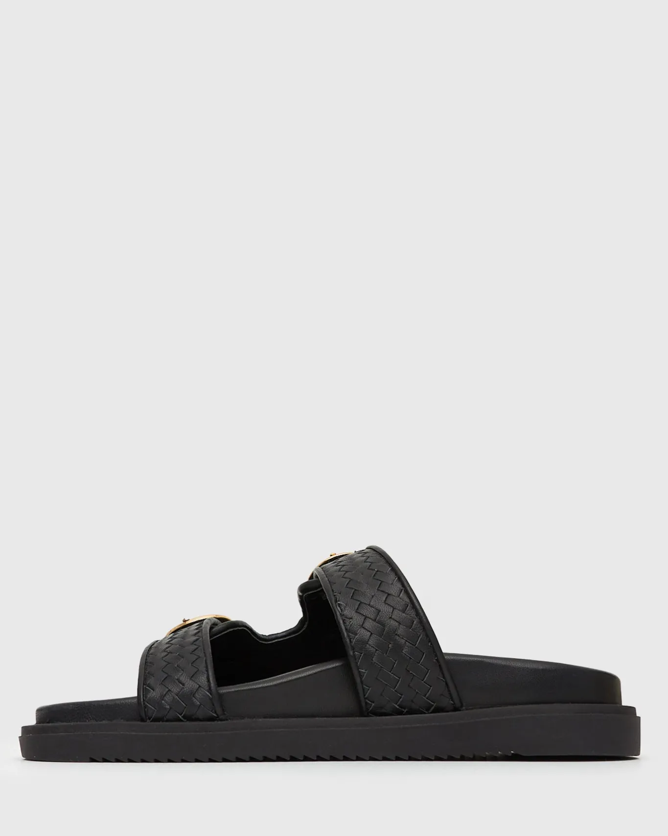 Women Betts Slides|Footbeds^ASTAR Leather Woven Strap Footbed Slides