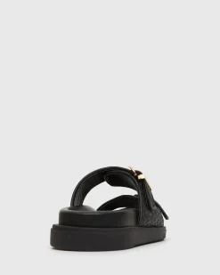 Women Betts Slides|Footbeds^ASTAR Leather Woven Strap Footbed Slides