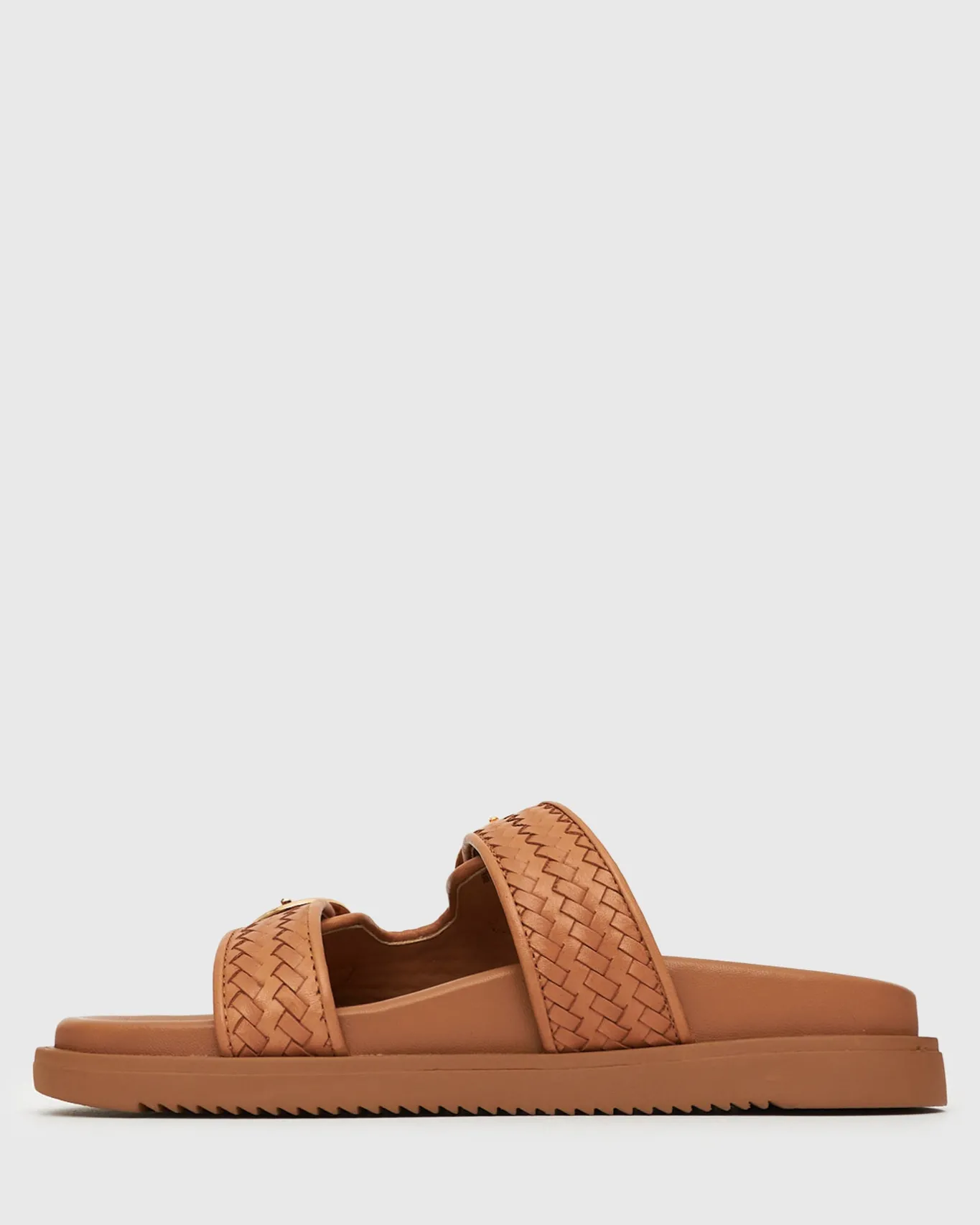 Women Betts Slides|Footbeds^ASTAR Leather Woven Strap Footbed Slides