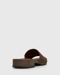 Women Betts Block|Low-Mid^CLARA Suede Leather Clogs