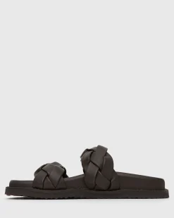 Women Betts Sandals|Flats^HAVANA Leather Braided Slides