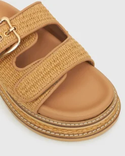 Women Betts Sandals|Flats^HAZE Leather Buckle Flatform Slides
