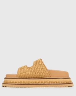 Women Betts Sandals|Flats^HAZE Leather Buckle Flatform Slides
