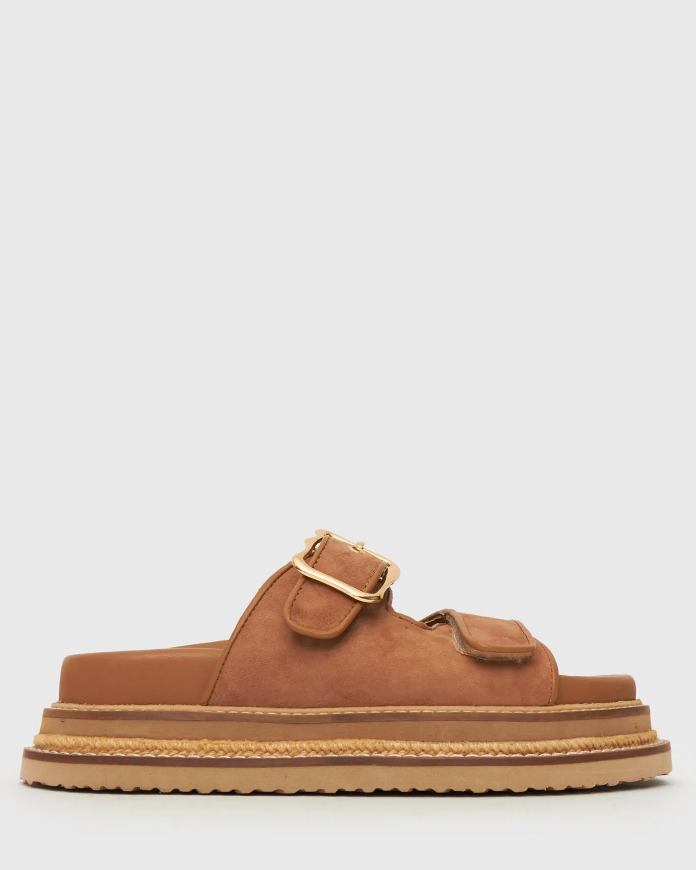 Women Betts Sandals|Flats^HAZE Leather Buckle Flatform Slides