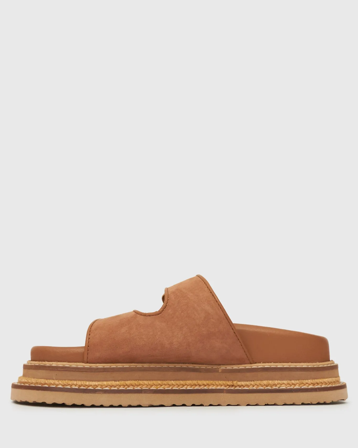 Women Betts Sandals|Flats^HAZE Leather Buckle Flatform Slides