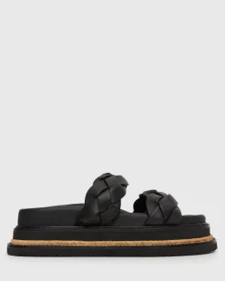 Women Betts Sandals|Flats^HEIDI Braided Leather Flatform Slides