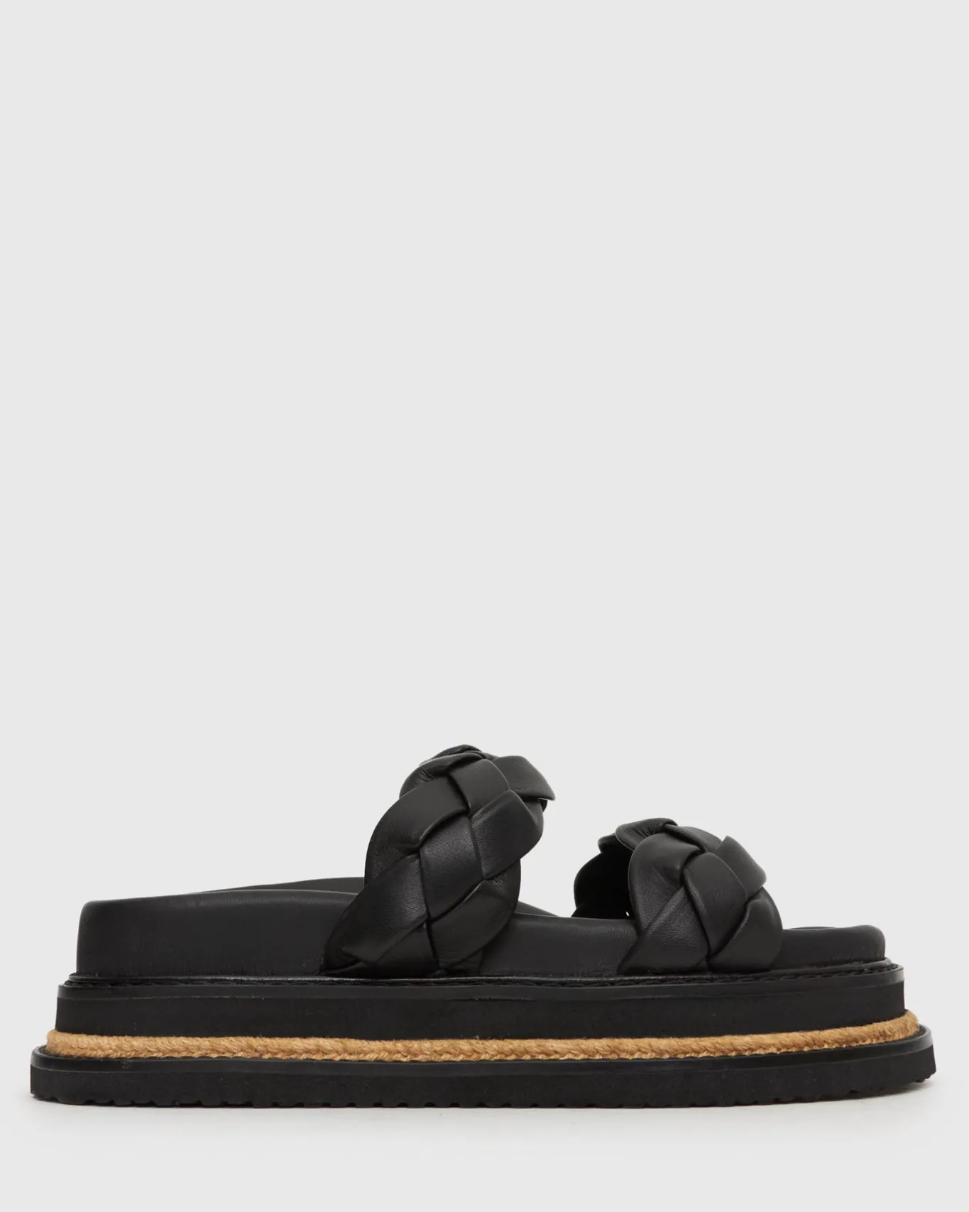 Women Betts Sandals|Flats^HEIDI Braided Leather Flatform Slides