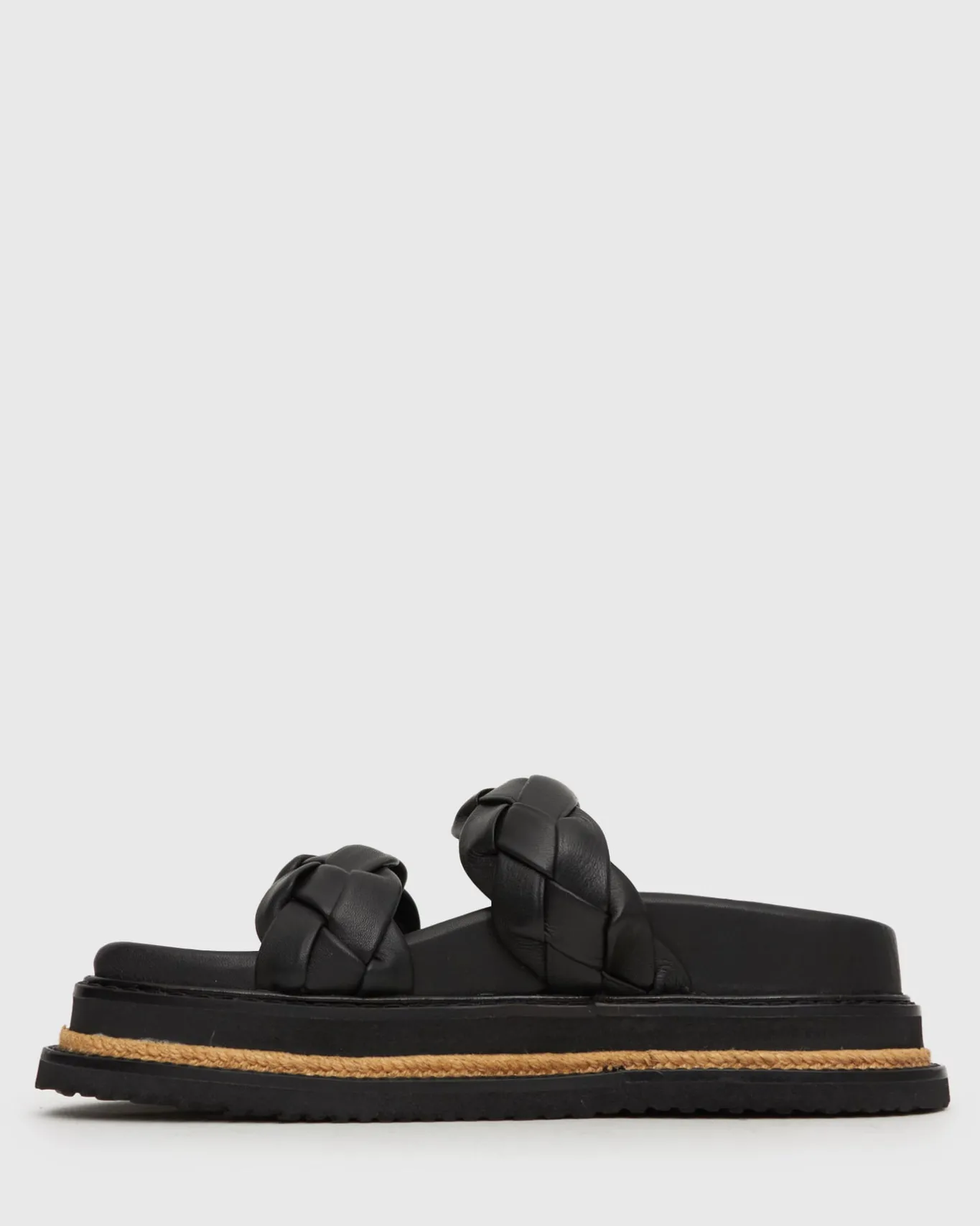 Women Betts Sandals|Flats^HEIDI Braided Leather Flatform Slides
