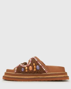 Women Betts Sandals|Flats^HONOLULU Leather Multi Beaded Slides