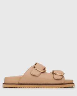 Women Betts Sandals|Flats^HUSH Leather Buckle Slides