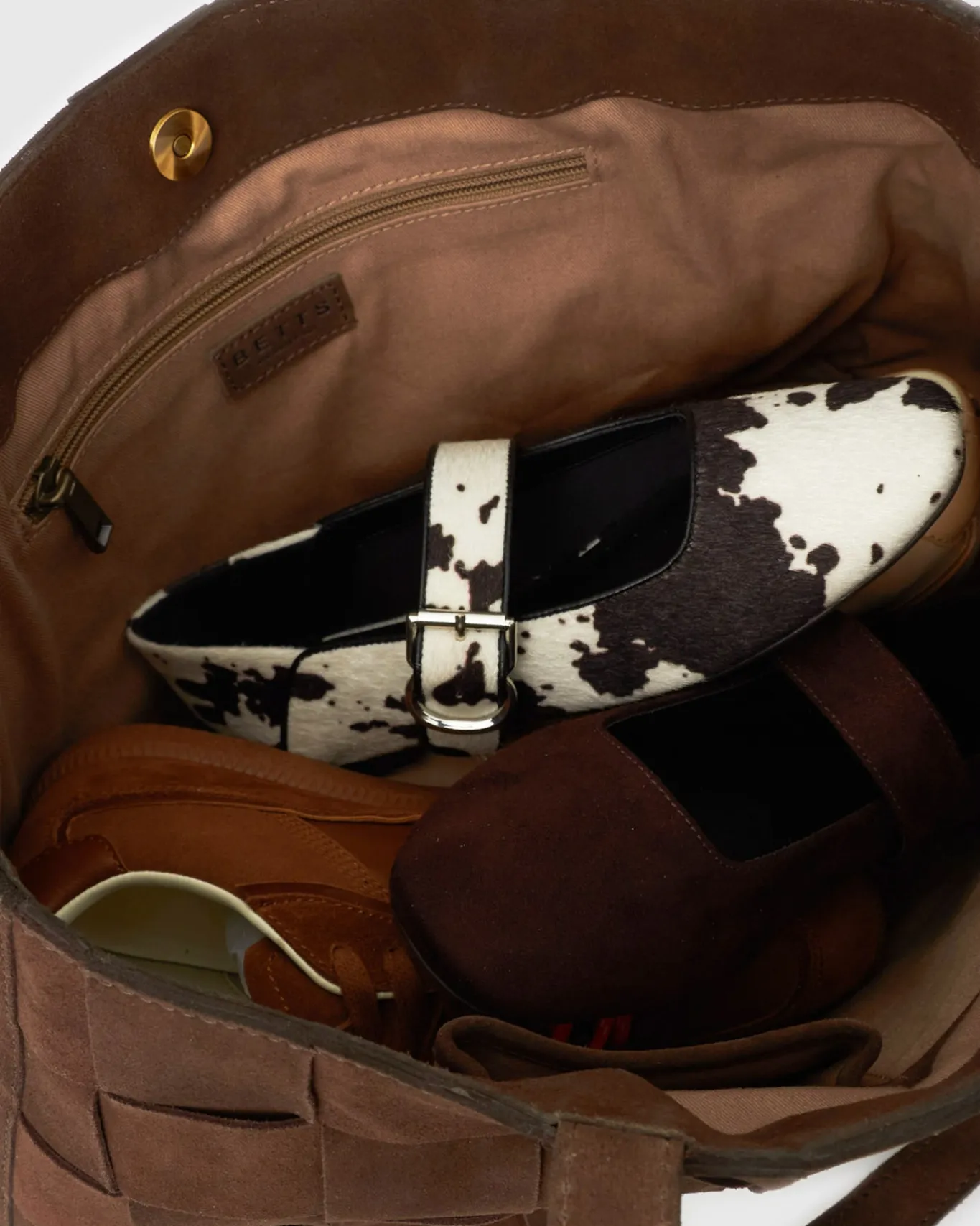 Betts Shoe Matches^KENNIE Leather Woven Tote Handbag