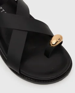 Women Betts Sandals|Flats^MALIBU Leather Crossover Ankle-Strap Sandals