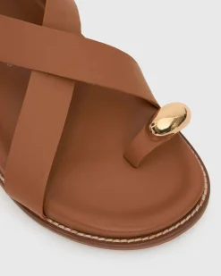 Women Betts Footbeds|Leather^MALIBU Leather Crossover Ankle-Strap Sandals