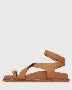 Women Betts Footbeds|Leather^MALIBU Leather Crossover Ankle-Strap Sandals