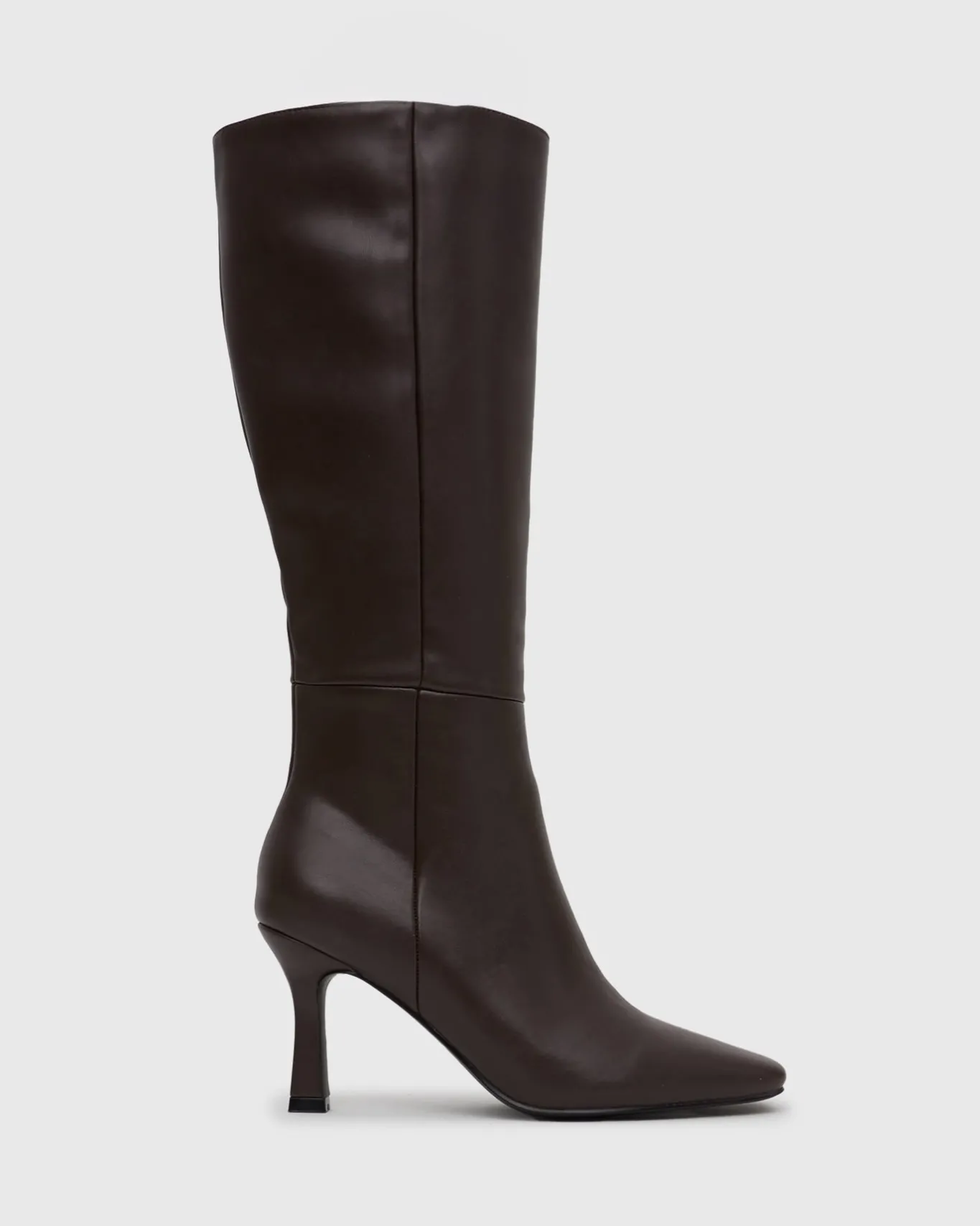 Women Betts Knee High|Chocolate^MAVERIK Square Toe Stiletto Knee Boots