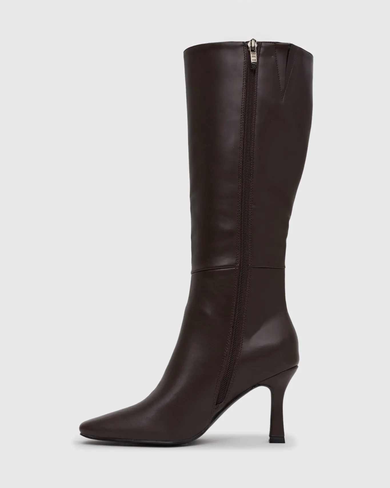 Women Betts Knee High|Chocolate^MAVERIK Square Toe Stiletto Knee Boots