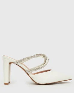 Women Betts Pumps|Bridal^MINDY Diamante Pointed Toe Mules