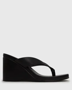 Women Betts Platforms|Heeled^PRE-ORDER SABLE Thong Wedge Sandals