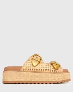 Women Betts Sandals|Flats^PRE-ORDER VACAY Raffia Platform Slide Sandals