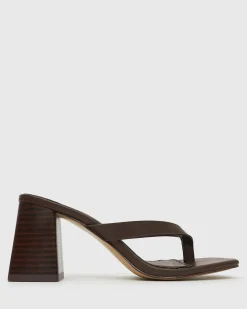 Women Betts Block|High^SUNDOWNER Leather Thong Mule Sandals