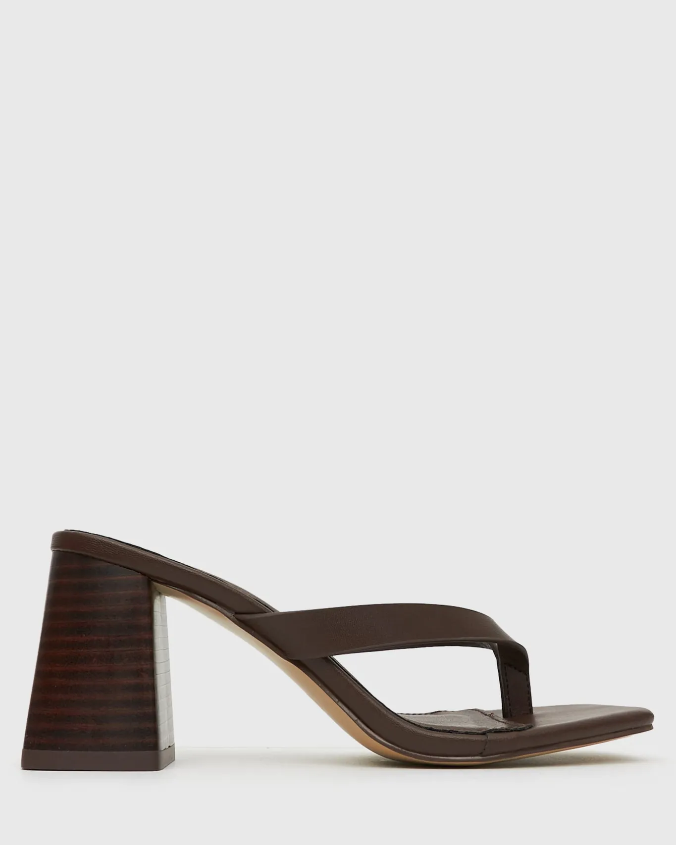 Women Betts Block|High^SUNDOWNER Leather Thong Mule Sandals